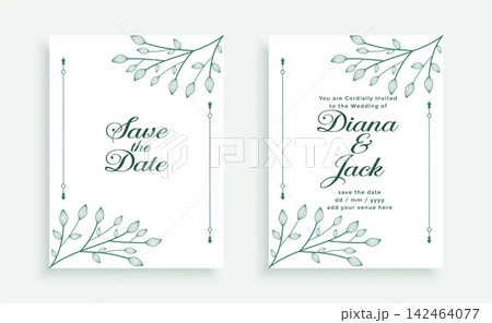decorative leaves style wedding invitation card template decorative leaves style wedding invitation card template 142464077