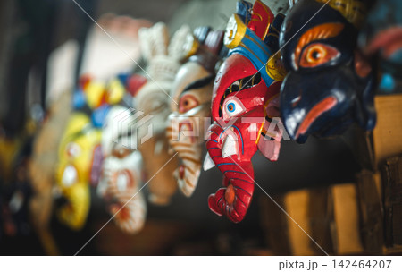 Vibrant Nepalese Deity Masks in Kathmandu Vibrant Nepalese Deity Masks in Kathmandu 142464207