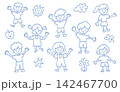 子供達のイラスト 手描き 142467700