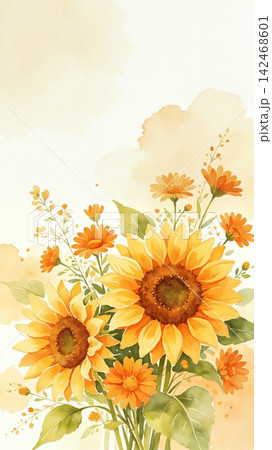 Sparkling clear water surface backgrounds combined with bright wildflower field scenic illustrations Sparkling clear water surface backgrounds combined with bright wildflower field scenic illustrations 142468601