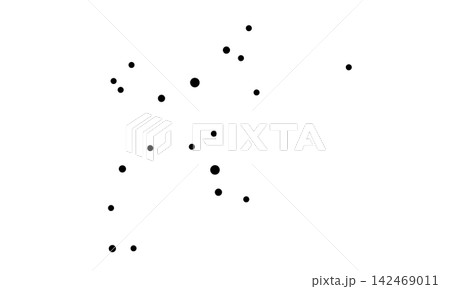 ペルセウス座のイラスト(黒色の星だけで連結線なし) ペルセウス座のイラスト(黒色の星だけで連結線なし) 142469011