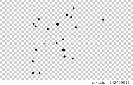 ペルセウス座のイラスト(黒色の星だけで連結線なし) ペルセウス座のイラスト(黒色の星だけで連結線なし) 142469011
