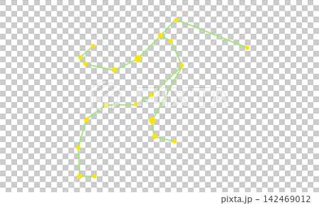 ペルセウス座の星座線のカラーイラスト ペルセウス座の星座線のカラーイラスト 142469012