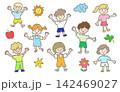 カラフルな子供たちのイラスト 142469027