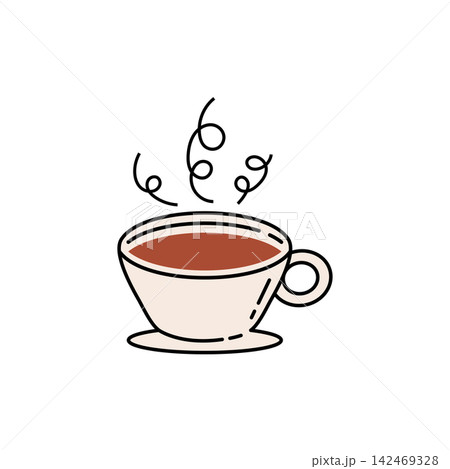 Hand Drawn Doodle Hot Coffee Cup Illustration Hand Drawn Doodle Hot Coffee Cup Illustration 142469328