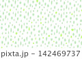 手描き葉っぱのボタニカルパターン背景素材 緑系・新緑の壁紙 142469737