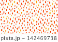 手描き葉っぱのボタニカルパターン背景素材 赤系・紅葉の壁紙 142469738