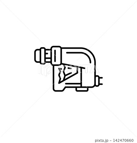 Electric sharpener line icon for home appliances, household equipment, stationery, electrical devices, school supplies, office tools, web, mobile apps, and infographic design, isolated 142470660