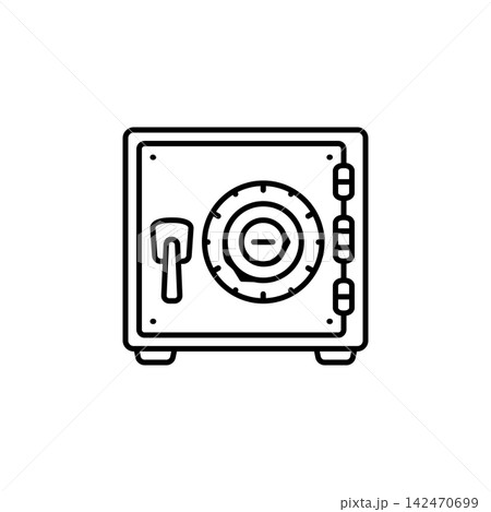 safe box vector icon. home appliance icon line style. perfect use for logo, presentation, website, and more. modern icon design outline style safe box vector icon. home appliance icon line style. perfect use for logo, presentation, website, and more. modern icon design outline style 142470699