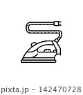iron vector icon. home appliance icon line style. perfect use for logo, presentation, website, and more. modern icon design outline style 142470728
