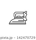 iron vector icon. home appliance icon line style. perfect use for logo, presentation, website, and more. modern icon design outline style 142470729