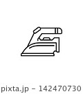 iron vector icon. home appliance icon line style. perfect use for logo, presentation, website, and more. modern icon design outline style 142470730