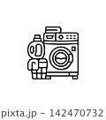washing machine vector icon. home appliance icon line style. perfect use for logo, presentation, website, and more. modern icon design outline style 142470732