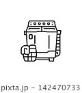 washing machine vector icon. home appliance icon line style. perfect use for logo, presentation, website, and more. modern icon design outline style 142470733