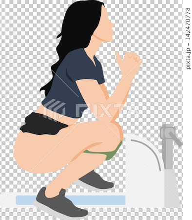 一幅女性上廁所的插圖 一幅女性上廁所的插圖 142470778
