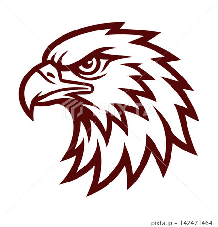 Brown Line Art Eagle Character Emblem Badge Logo Vector Template Brown Line Art Eagle Character Emblem Badge Logo Vector Template 142471464