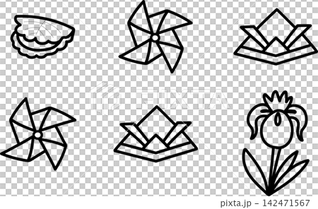 Children's Day accessories (line drawing) Children's Day accessories (line drawing) 142471567