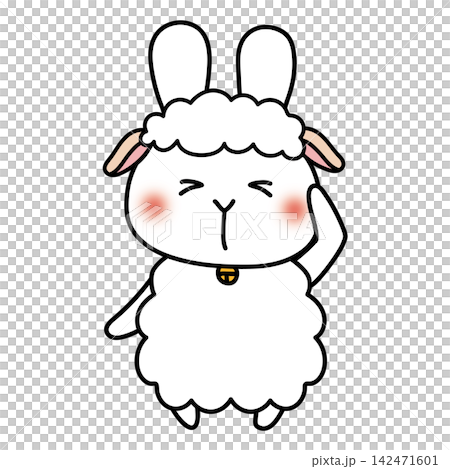 A white rabbit wearing a sheep costume. A white rabbit wearing a sheep costume. 142471601
