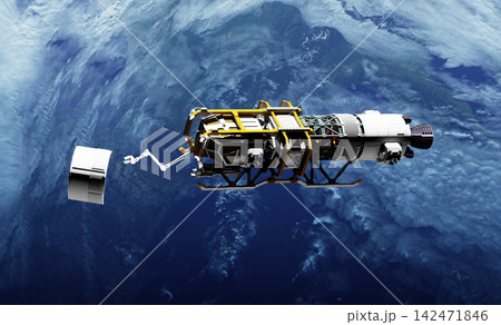 スペースデブリを回収する宇宙作業船 142471846