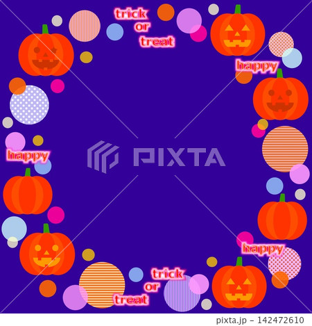 フレーム　ハロウィーン　halloween　ジャック・オー・ランタン　かぼちゃ 142472610