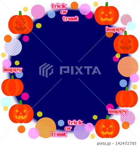 フレーム　ハロウィーン　halloween　ジャック・オー・ランタン　かぼちゃ 142472785