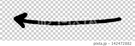 A rough, freehand-drawn arrow illustration in black. A rough, freehand-drawn arrow illustration in black. 142472882