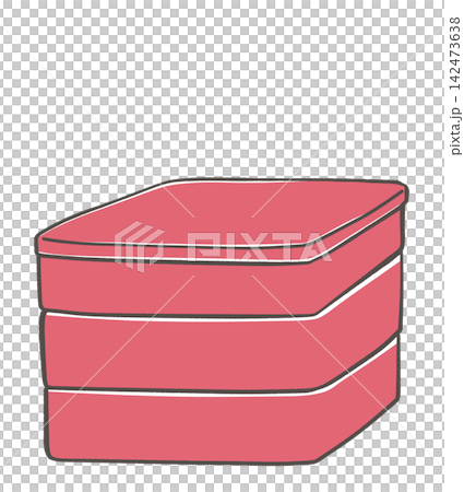Illustration of a three-tiered red bento box Illustration of a three-tiered red bento box 142473638