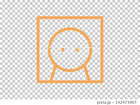 A simple and cute, forward-facing, square-shaped human icon 1 (orange) A simple and cute, forward-facing, square-shaped human icon 1 (orange) 142473907