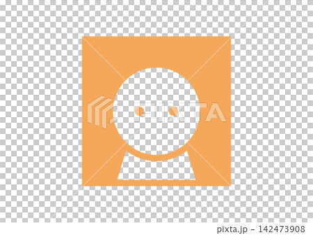 A simple and cute, forward-facing, human-shaped square icon 2 (orange) A simple and cute, forward-facing, human-shaped square icon 2 (orange) 142473908