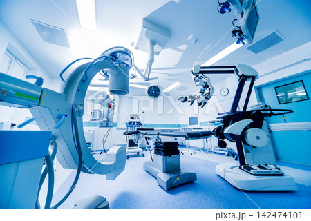 Modern equipment in operating room. Medical devices for neurosurgery. 142474101