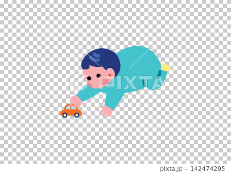 嬰兒玩玩具的插圖 嬰兒玩玩具的插圖 142474295