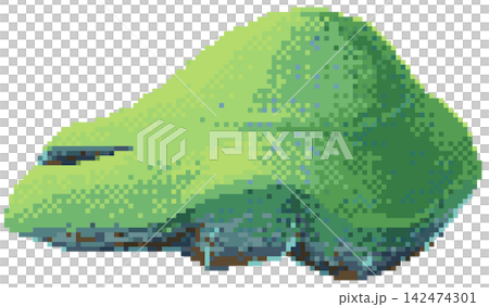 Weird looking shape moss rock in pixel art 142474301