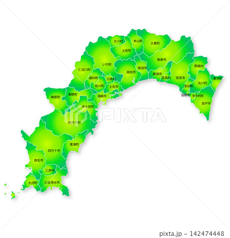 高知県と市町村の地図 高知県と市町村の地図 142474448