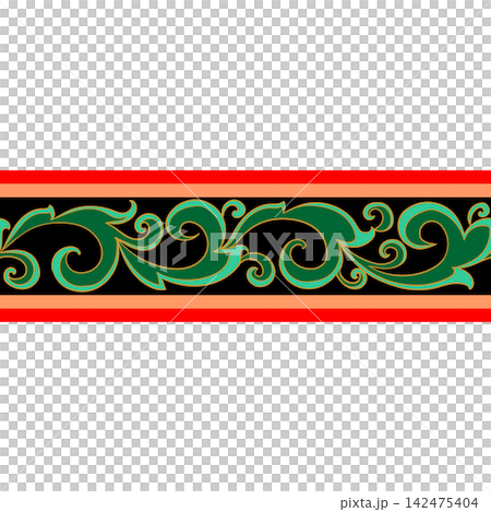 Traditional Thai Seamless Border Ornament 142475404