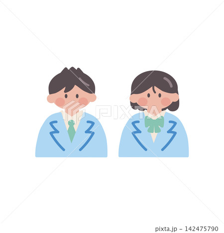 学生男女上半身人物イラスト 142475790
