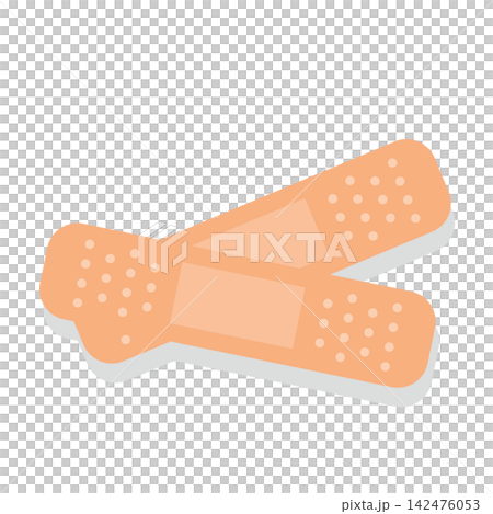カラフルでポップな絆創膏のイラスト 142476053