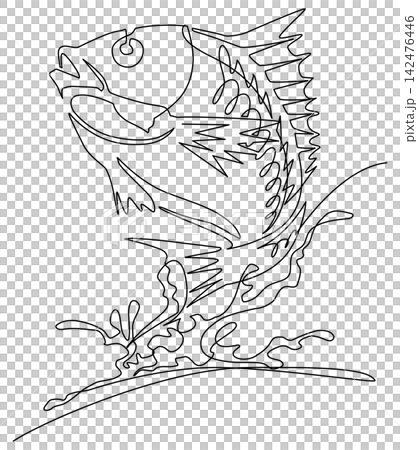 一筆畫——躍起的鯛魚 一筆畫——躍起的鯛魚 142476446