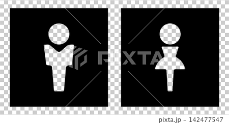 男女標記黑色 男女標記黑色 142477547