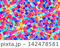 Colorful geometric abstract mosaic background with vibrant triangles and kaleidoscopic gradient for design 142478581