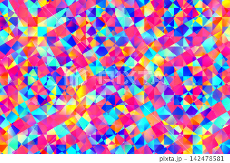 Colorful geometric abstract mosaic background with vibrant triangles and kaleidoscopic gradient for design Colorful geometric abstract mosaic background with vibrant triangles and kaleidoscopic gradient for design 142478581