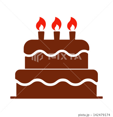 シンプルな誕生日ケーキのイラスト 142479174