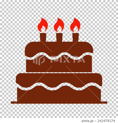 シンプルな誕生日ケーキのイラスト 142479174