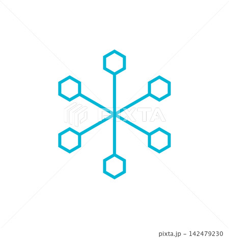 シンプルな雪の結晶のイラスト素材 シンプルな雪の結晶のイラスト素材 142479230