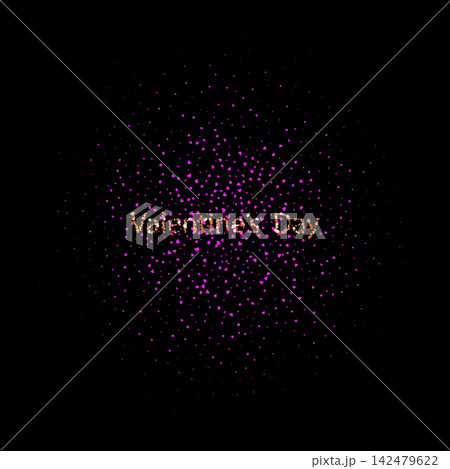 Festive Valentine's Day greeting card with an explosion of pink hearts on a black background. EPS 10 Festive Valentine's Day greeting card with an explosion of pink hearts on a black background. EPS 10 142479622