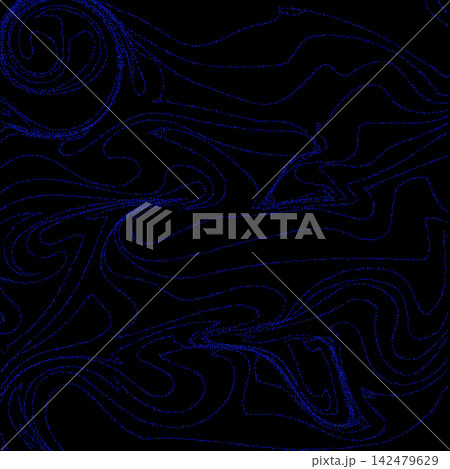 Abstract dark seamless pattern of smoothly flowing blue lines from dots on a black background. EPS 10 Abstract dark seamless pattern of smoothly flowing blue lines from dots on a black background. EPS 10 142479629