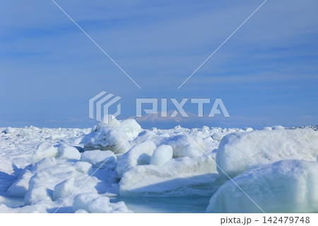 厳寒オホーツク海の流氷 厳寒オホーツク海の流氷 142479748