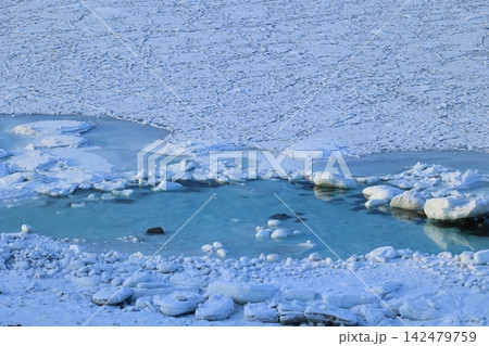 厳寒オホーツク海の流氷 厳寒オホーツク海の流氷 142479759