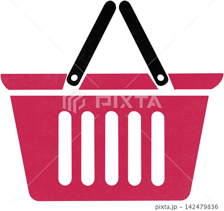 dark pink shopping basket icon 142479836