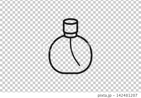 Simple line art icon of a perfume bottle Simple line art icon of a perfume bottle 142481207