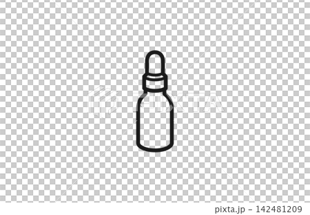 スポイト付き美容液ボトルの線画アイコン スポイト付き美容液ボトルの線画アイコン 142481209